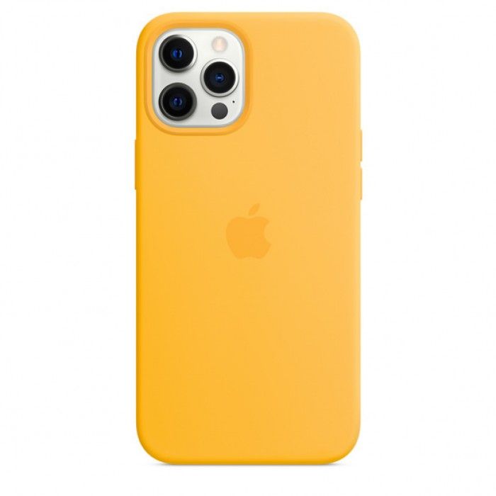 Capa em silicone c/ MagSafe Para iPhone 12 Pro Max Amarelo girassol
