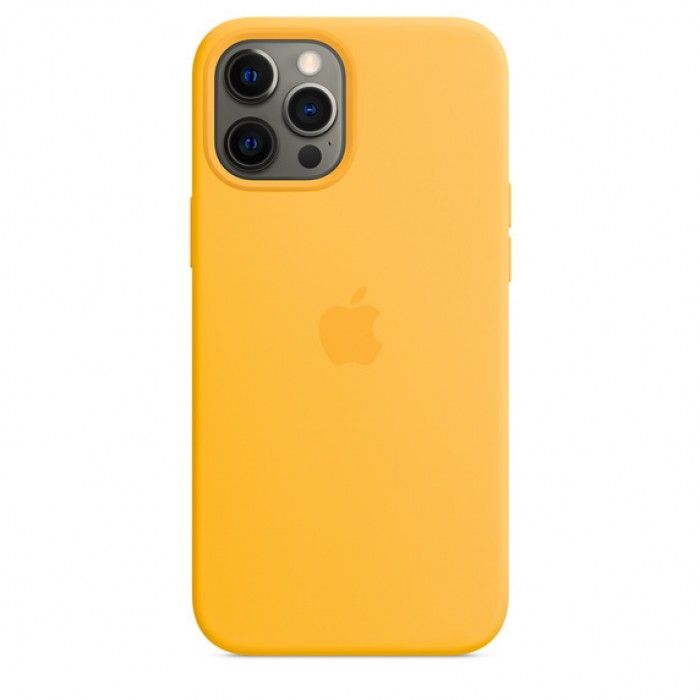 Capa em silicone c/ MagSafe Para iPhone 12 Pro Max Amarelo girassol