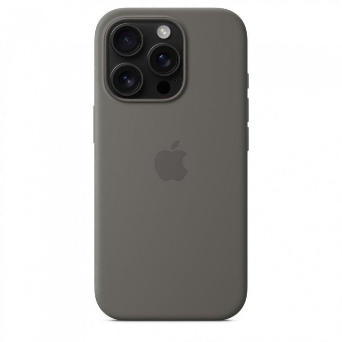 iPhone 16 Pro Silicone Cinzento rocha
