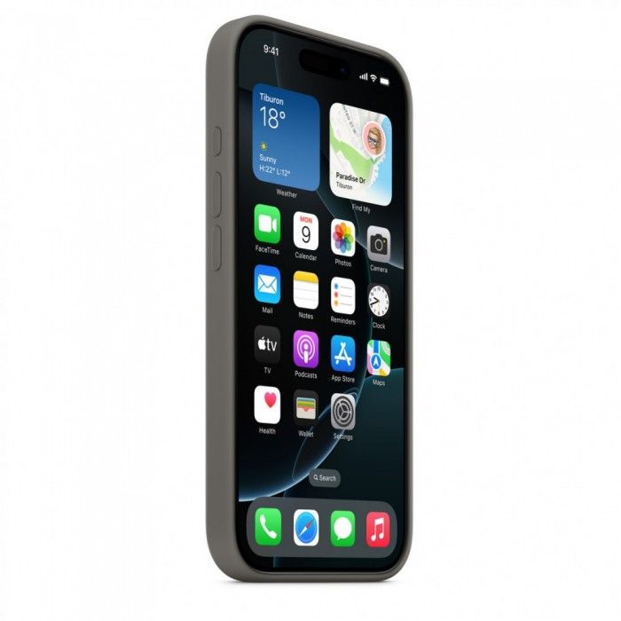 iPhone 16 Pro Silicone Cinzento rocha