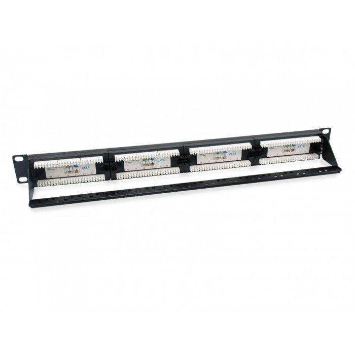Patch Panel Cat.6 24-Port 19 Inch 1U: Preto - 135426
