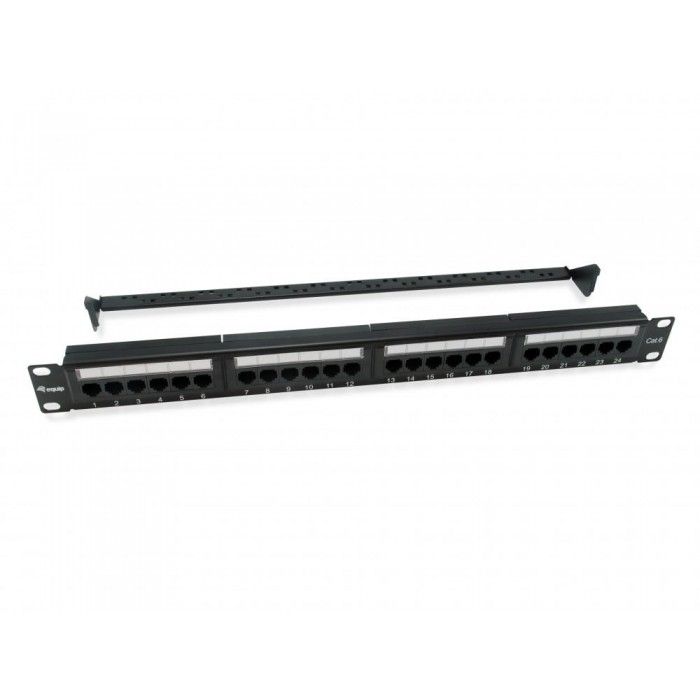 Patch Panel Cat.6 24-Port 19 Inch 1U: Preto - 135426