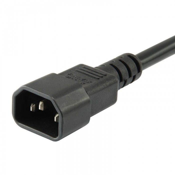 Power Strip IEC Connector with 3 x Schuko C13 Socket. Preto