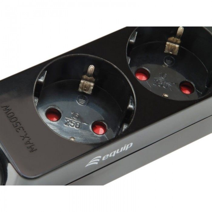 Power Strip IEC Connector with 3 x Schuko C13 Socket. Preto