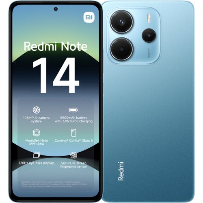 Smartphone Redmi Note 14 4G 8Gb/256Gb Ocean Blue