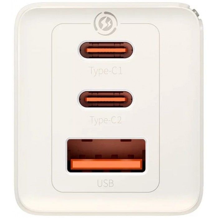 Dz-Eu Ka Baseus Gan5 Ultra Fast Charger 2C+U 65W Eu Set Stellar White