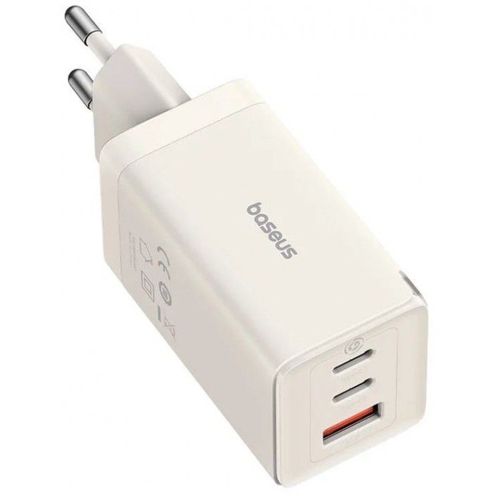 Dz-Eu Ka Baseus Gan5 Ultra Fast Charger 2C+U 65W Eu Set Stellar White