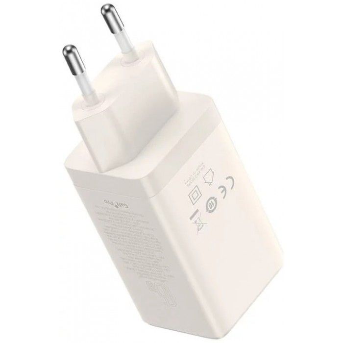 Dz-Eu Ka Baseus Gan5 Ultra Fast Charger 2C+U 65W Eu Set Stellar White