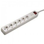 Extenso elctrica 6 tomadas com proteo: branco