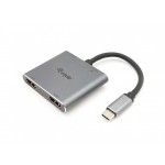 Hub USB-C para 4 Portas. 2xHDMI. 1xUSB. 1xUSB-C - 133484