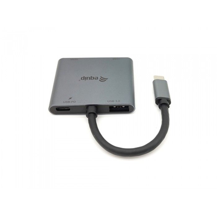 Hub USB-C para 4 Portas. 2xHDMI. 1xUSB. 1xUSB-C - 133484
