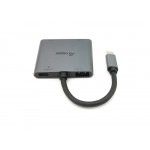 Hub USB-C para 4 Portas. 2xHDMI. 1xUSB. 1xUSB-C - 133484