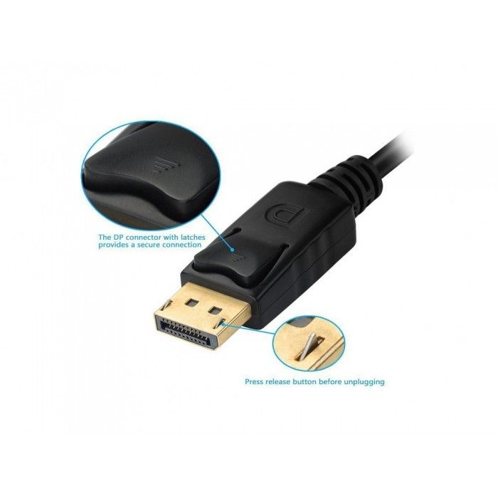 Adaptador DisplayPort p/ VGA / HDMI / DVI PRETO