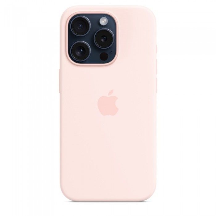 Capa MagSafe iPhone 15 Pro Silicone Rosa-claro