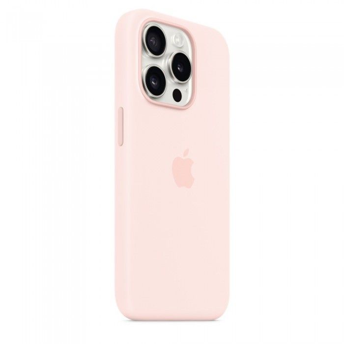 Capa MagSafe iPhone 15 Pro Silicone Rosa-claro