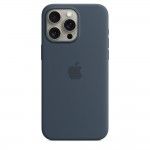 Capa MagSafe iPhone 15 Pro Max Silicone Azul Trovoada