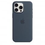 Capa MagSafe iPhone 15 Pro Max Silicone Azul Trovoada