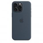 Capa MagSafe iPhone 15 Pro Max Silicone Azul Trovoada