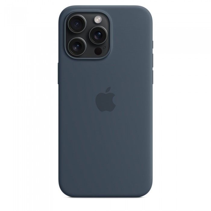 Capa MagSafe iPhone 15 Pro Max Silicone Azul Trovoada