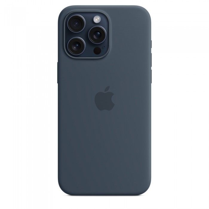 Capa MagSafe iPhone 15 Pro Max Silicone Azul Trovoada