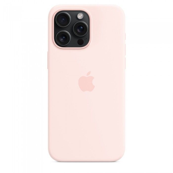 Capa MagSafe iPhone 15 Pro Max Silicone Rosa-claro