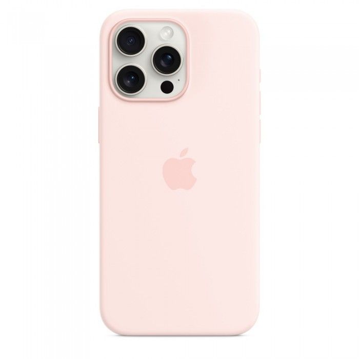 Capa MagSafe iPhone 15 Pro Max Silicone Rosa-claro