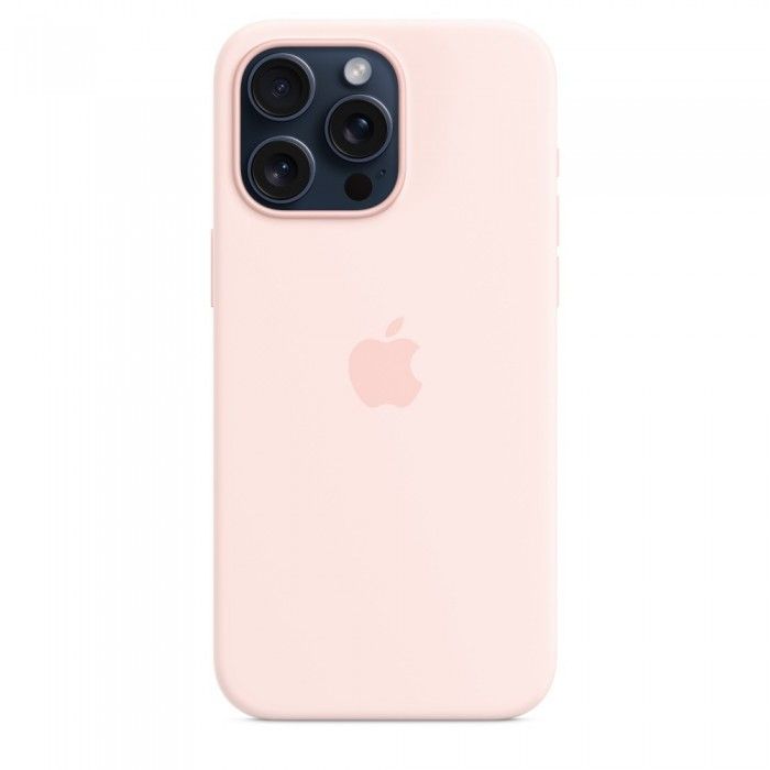 Capa MagSafe iPhone 15 Pro Max Silicone Rosa-claro