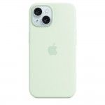 Capa MagSafe iPhone 15 Silicone Verde-menta suave