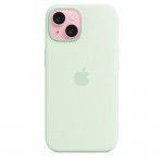 Capa MagSafe iPhone 15 Silicone Verde-menta suave