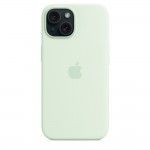 Capa MagSafe iPhone 15 Silicone Verde-menta suave