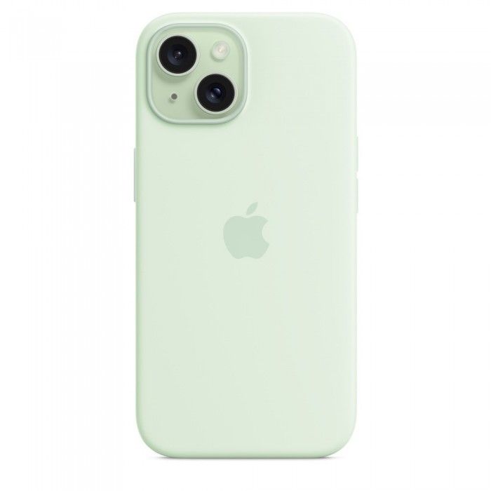 Capa MagSafe iPhone 15 Silicone Verde-menta suave