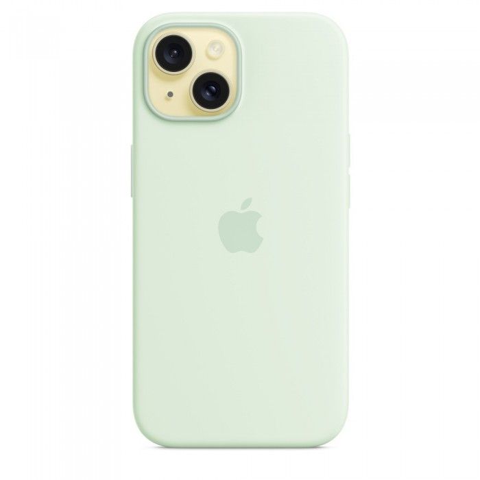 Capa MagSafe iPhone 15 Silicone Verde-menta suave