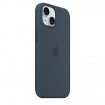 Capa MagSafe iPhone 15 Silicone Azul trovoada