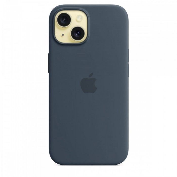 Capa MagSafe iPhone 15 Silicone Azul trovoada