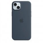 Capa MagSafe iPhone 15 Plus Silicone Azul trovoada
