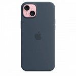 Capa MagSafe iPhone 15 Plus Silicone Azul trovoada