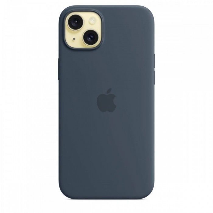Capa MagSafe iPhone 15 Plus Silicone Azul trovoada