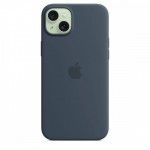 Capa MagSafe iPhone 15 Plus Silicone Azul trovoada