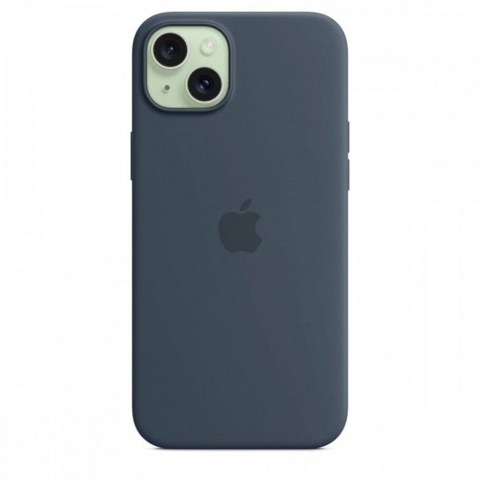 Capa MagSafe iPhone 15 Plus Silicone Azul trovoada