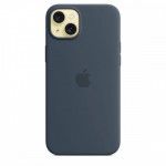 Capa MagSafe iPhone 15 Plus Silicone Azul trovoada