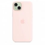 Capa MagSafe iPhone 15 Plus Silicone Rosa-claro