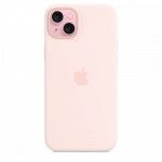 Capa MagSafe iPhone 15 Plus Silicone Rosa-claro