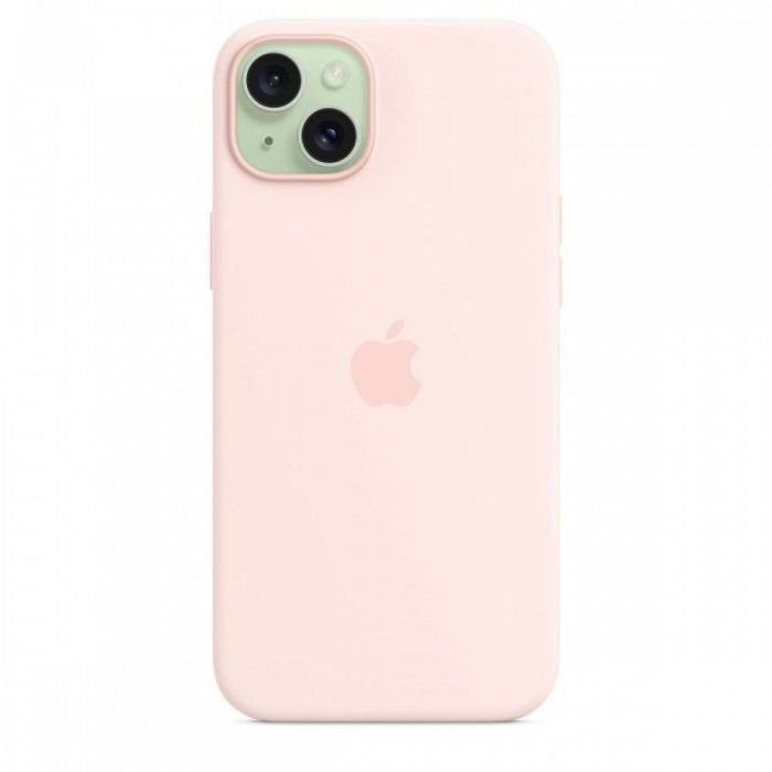 Capa MagSafe iPhone 15 Plus Silicone Rosa-claro