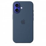 Capa MagSafe iPhone 16 Silicone Azul denim