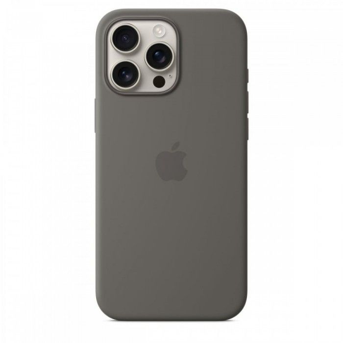 Capa MagSafe iPhone 16 Pro Max Silicone Cinzento rocha