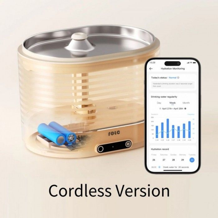 Rola Smart Pet Water Fountain Cordless Version