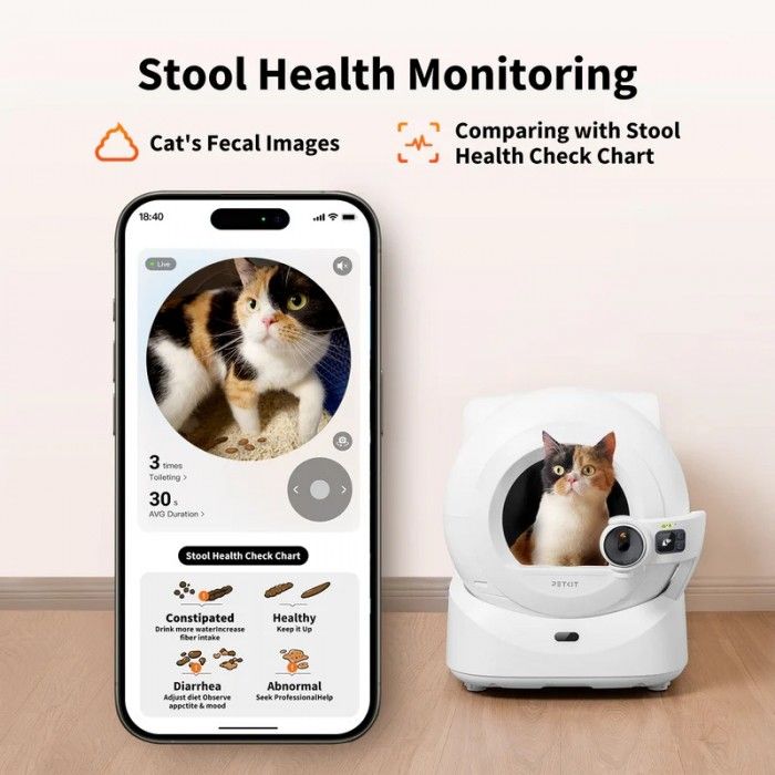 Caixa de Areia Purobot Ultra with Camera Smart Cat Litter Box