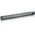 Cabo de Rede Cat.6 Panel for 24 Keystone Jacks. shielded. black