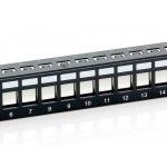 Cabo de Rede Cat.6 Panel for 24 Keystone Jacks. shielded. black