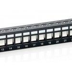 Cabo de Rede Cat.6 Panel for 24 Keystone Jacks. shielded. black